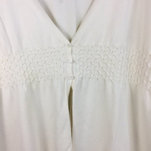 Croft & Barrow Knit Top Cardigan Lightweight Button Front Cream Large - Picture 2 of 10